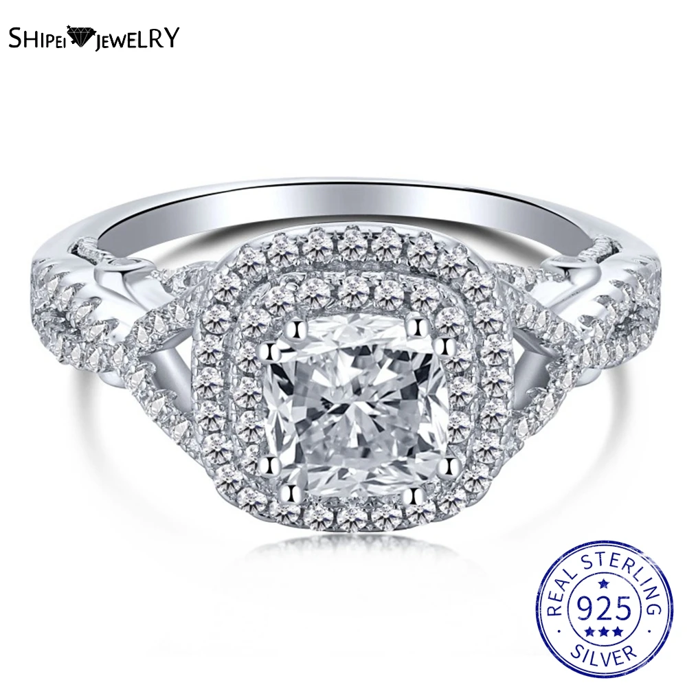 

Женское кольцо из серебра 100% пробы с муассанитом