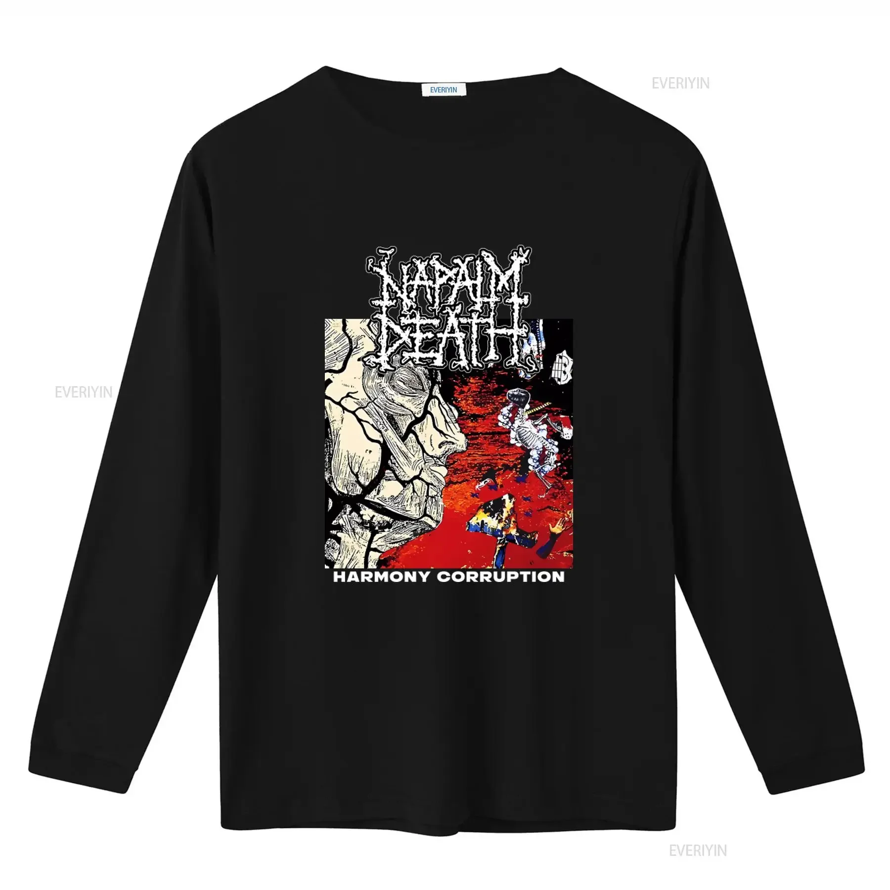 Фото Футболка Napalm Death Harmony Corruption в стиле хэви-метал/панк-рок для американских фанатов, винтажная, с эффектом потертости, комфортная, эластичная, мужская. №2