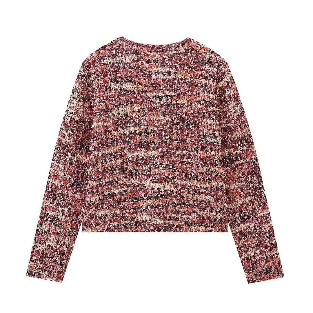 Женское вязаное пальто в стиле ретро с девчачьей текстурой шикарное однобортное