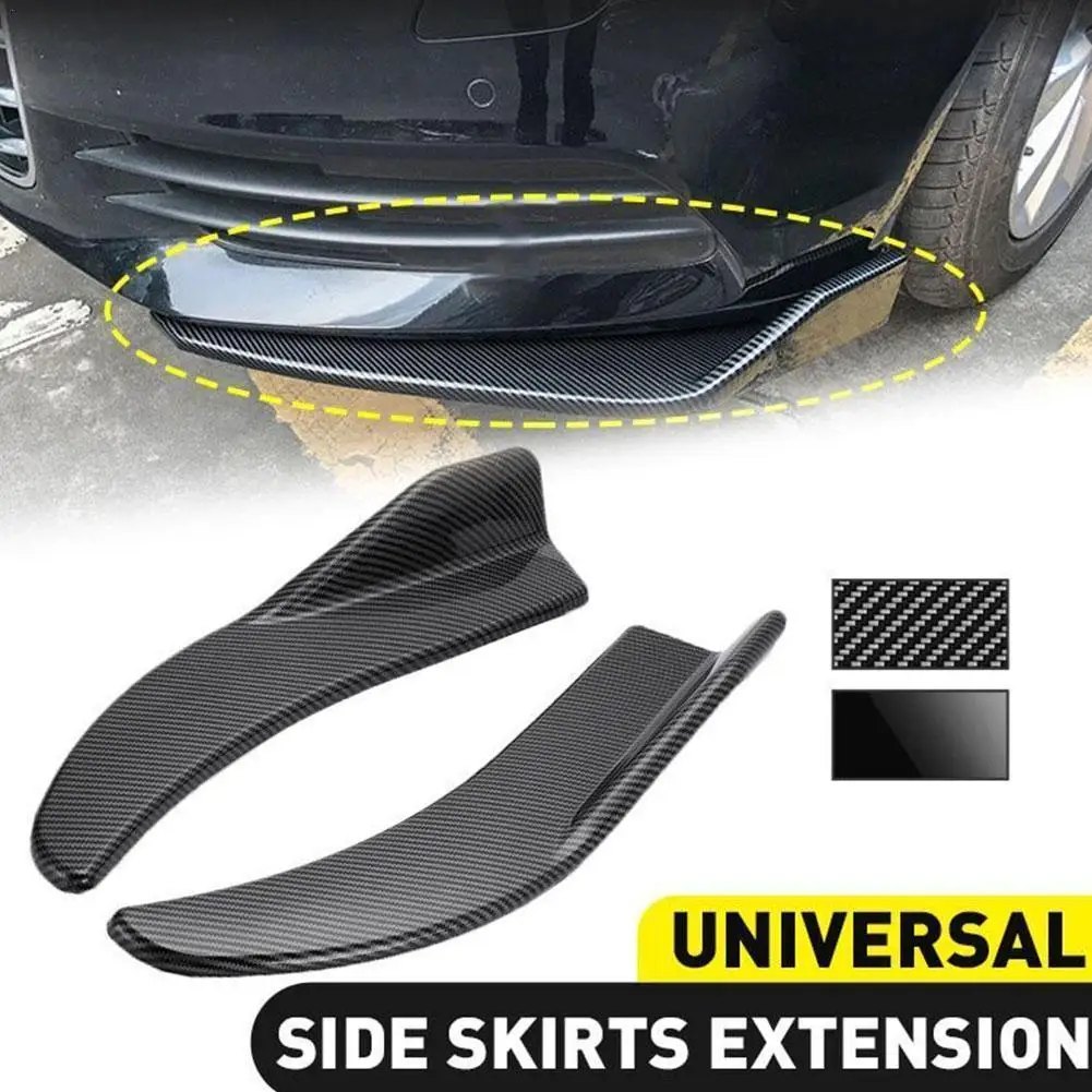 

1 Pair Universal Black/Car Carbon Fiber Screen Car Bumper Spoiler front lip anti-collision For BMW Mercedes Audi