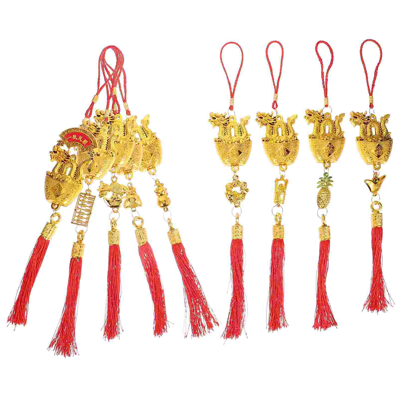 

9 Pcs Decor Chinese Dragon Ornament Decorate New Year Decors Wall Interior Pendant Spring Festival Hanging Plastic Decorations