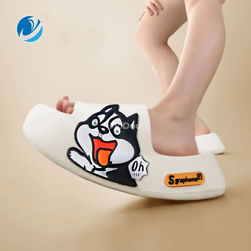 Шлепанцы Mo Dou мужские и женские мягкие сандалии на толстой подошве с наклейками