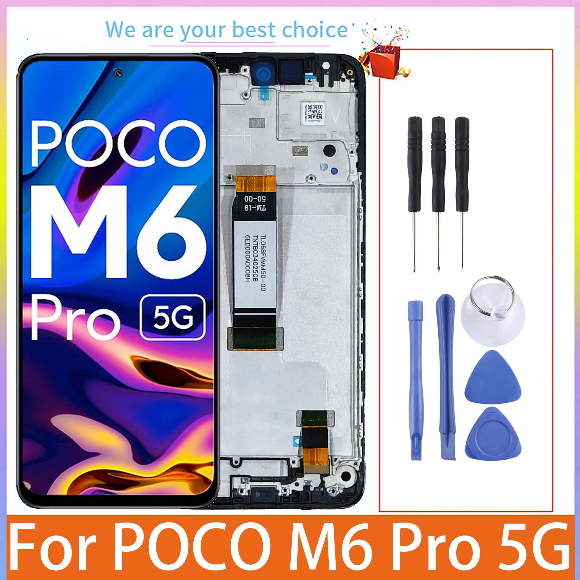 ЖК-дисплей с рамкой для POCO M6 PRO 5G 6 79 дюйма 23076PC 4Bi панель дигитайзера запасные части