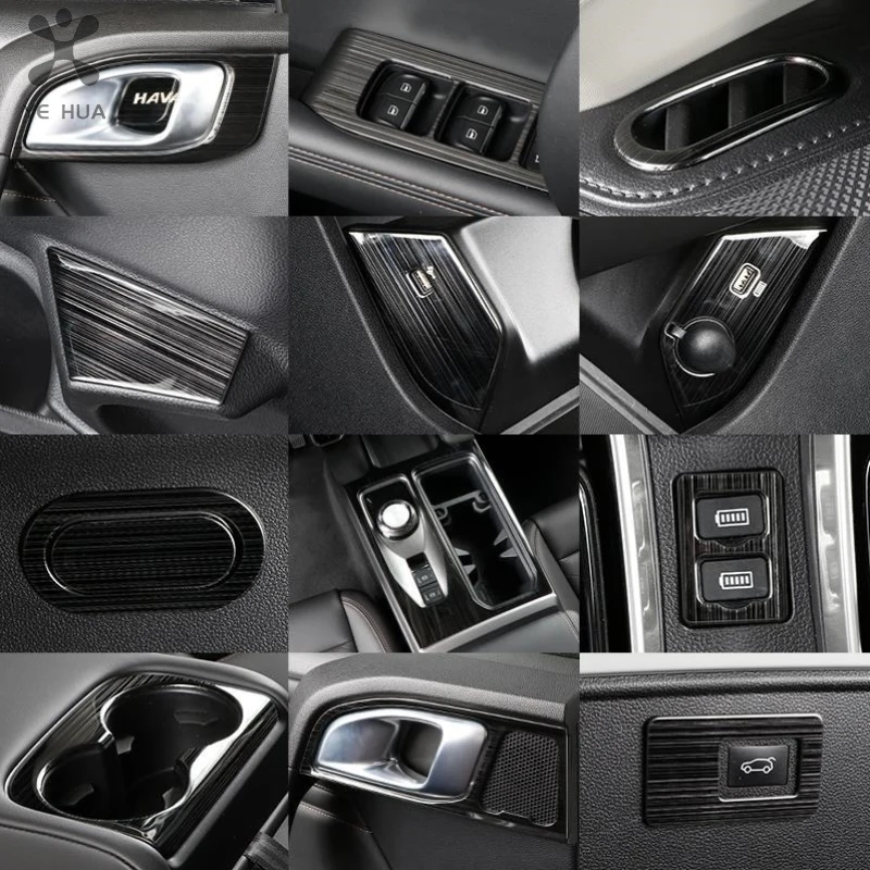 Фото Haval Dargo 2022 Dargo X 2023 2024 матовая черная автомобильная коробка переключения передач панель чехол отделка рамка наклейки аксессуары для интерьера №1