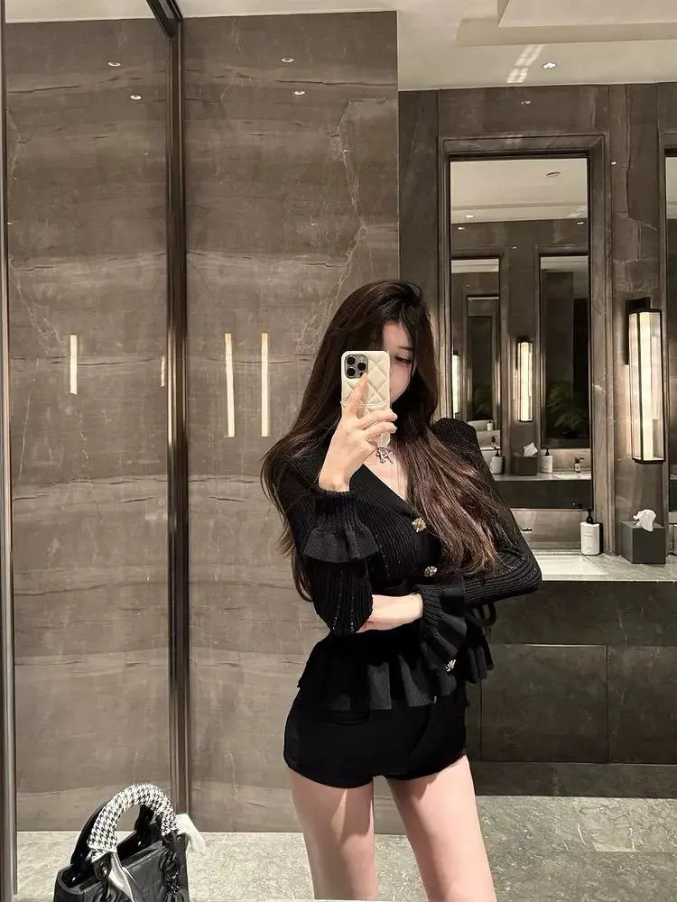 Винтажный элегантный свитер QWEEK во французском стиле женские осенне-зимние