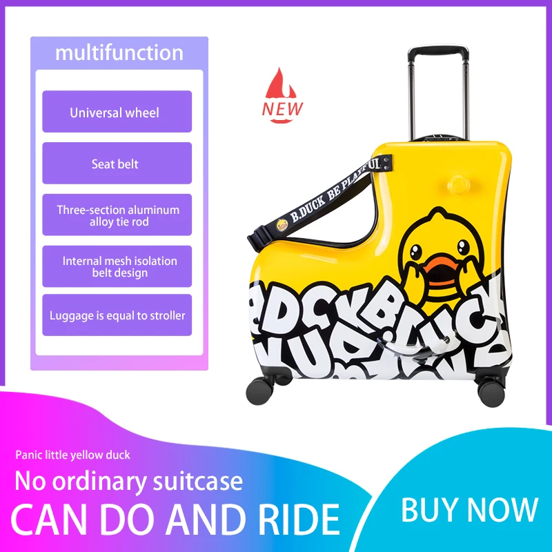 AO WEI LA Travel Suitcases PC Kids' Luggage Suitcase with Wheels Ride-On  Rolling Trolley Case Fits to Kid 1-12 Years Old 20 24