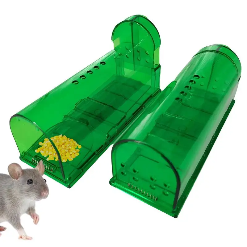 

2Pcs Humane Mouse Trap Smart Self-locking Mousetrap Safe Firm Transparent Household Mouse Catcher for House Outdoor Mousetrap
