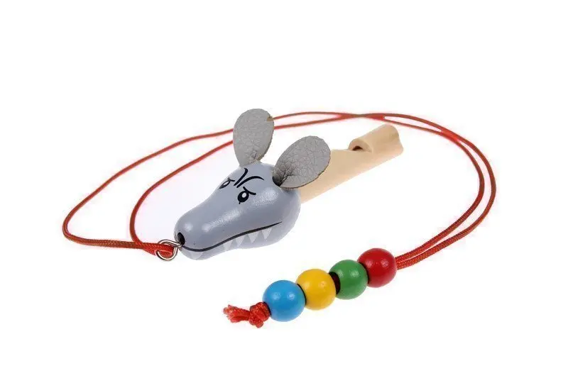 Свисток деревянный на шнурке ВОЛК DE 0509