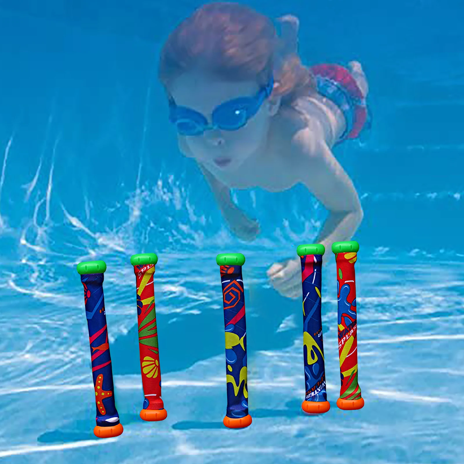 

Multicolor Diving Stick Toy Underwater Swimming Diving Pool Toy Under Water Games Training Diving Sticks Swim Throwing Toy