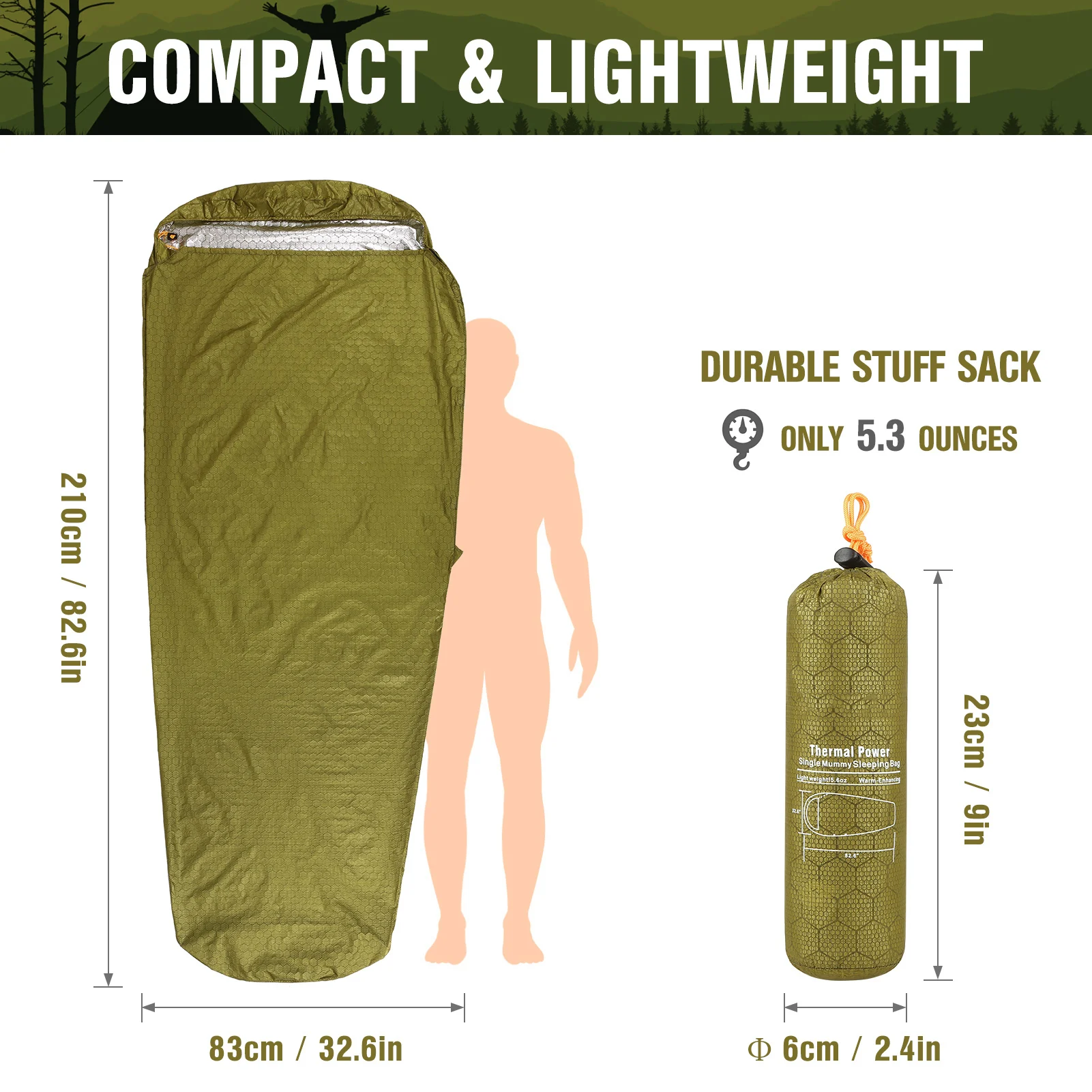 Аварийный спальный мешок легкий Водонепроницаемый термальный комплект для