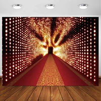 Shiny Red Carpet Photography Backdrop Stage Passage with Sparkle Spotlights For Women Men Adults Portrait Party Background