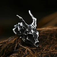 vintage dragon skull pendant necklace men fashion amulet motorcycle biker punk viking dragon necklace chain jewelry gift