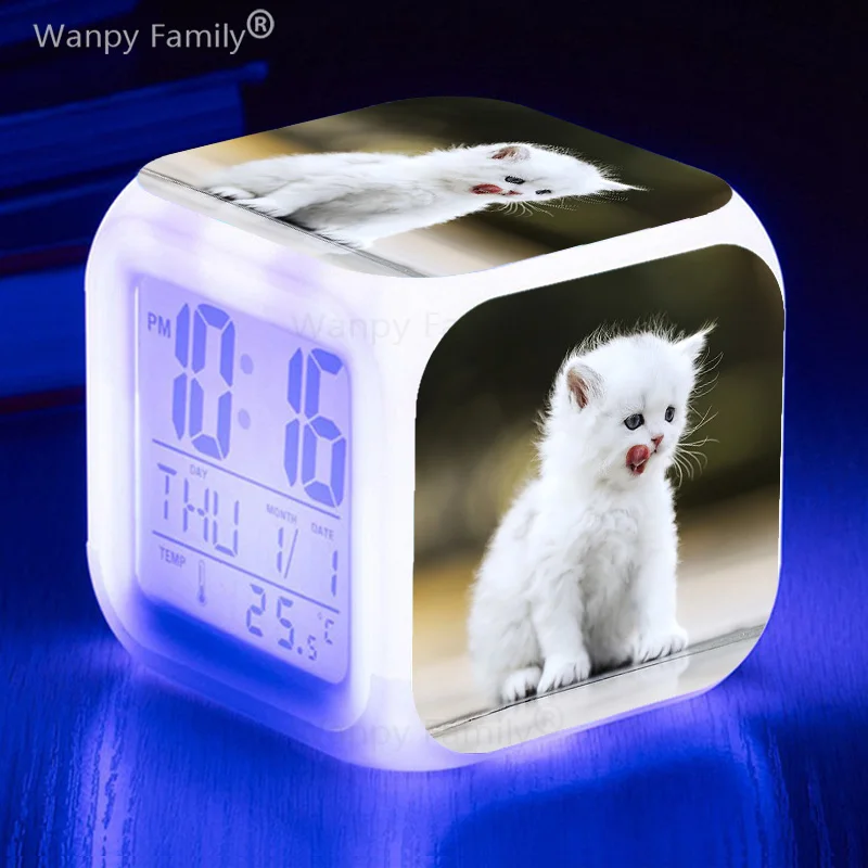 Glowing Led Color Change Digital Alarm Clock Kids Room Night Light Electronic Watches Clock Kid Gift
