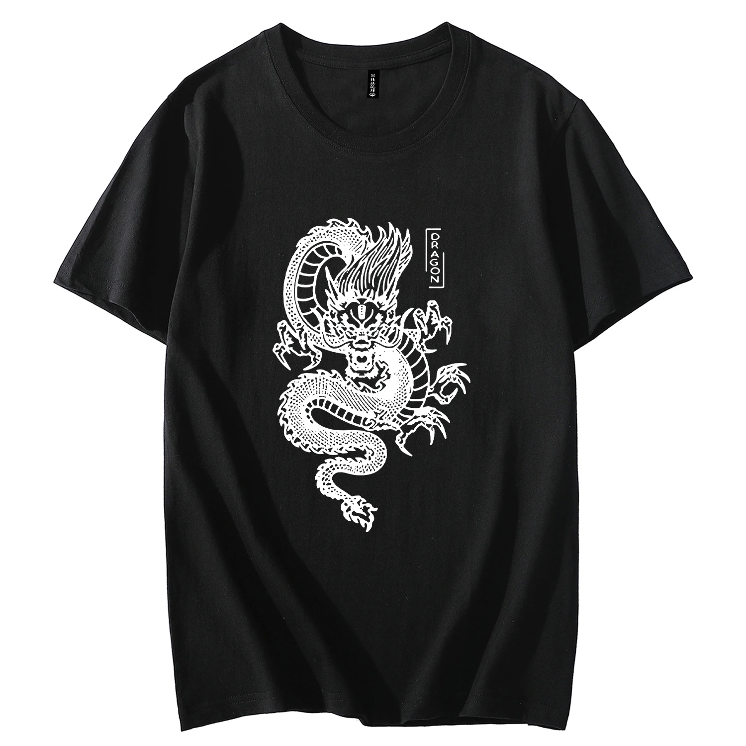 

2023 summer men's and women's same style Chinese dragon print street loose high-quality cotton men's T-shirt top
