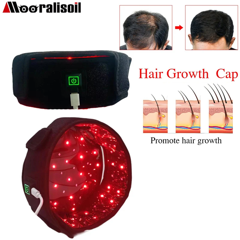 70Pcs LEDs Red Light Infrared Therapy Cap Hair Regrowth Hat Scalp Massager Anti Hair Loss Treatment Hair Care Device