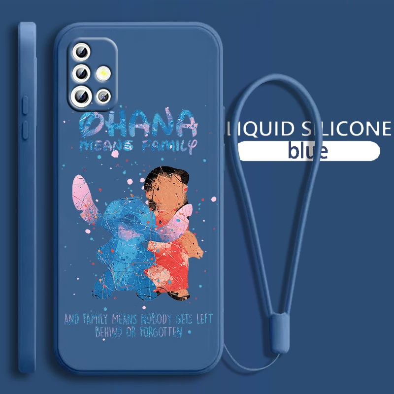 

Stitch Lilo Angel For Samsung Galaxy A71 A51 A81 A91 A41 A31 A21S A11 A01 A50 A30 A20S Liquid Rope Soft Phone Case Coque Capa