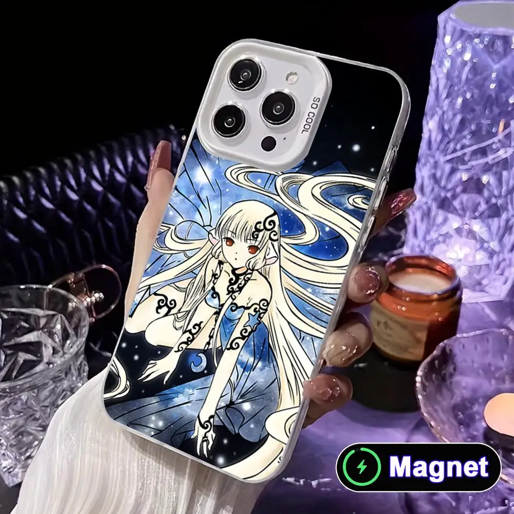 Чехол для мобильного телефона MagSafe с изображением Чи из аниме Chobits, белый, полупрозрачный, для iPhone 17 16 15 14 13 12 11 X XR XS Air Pro Max Plus (art.: 3920d98bf3685) - 3920d98bf3685