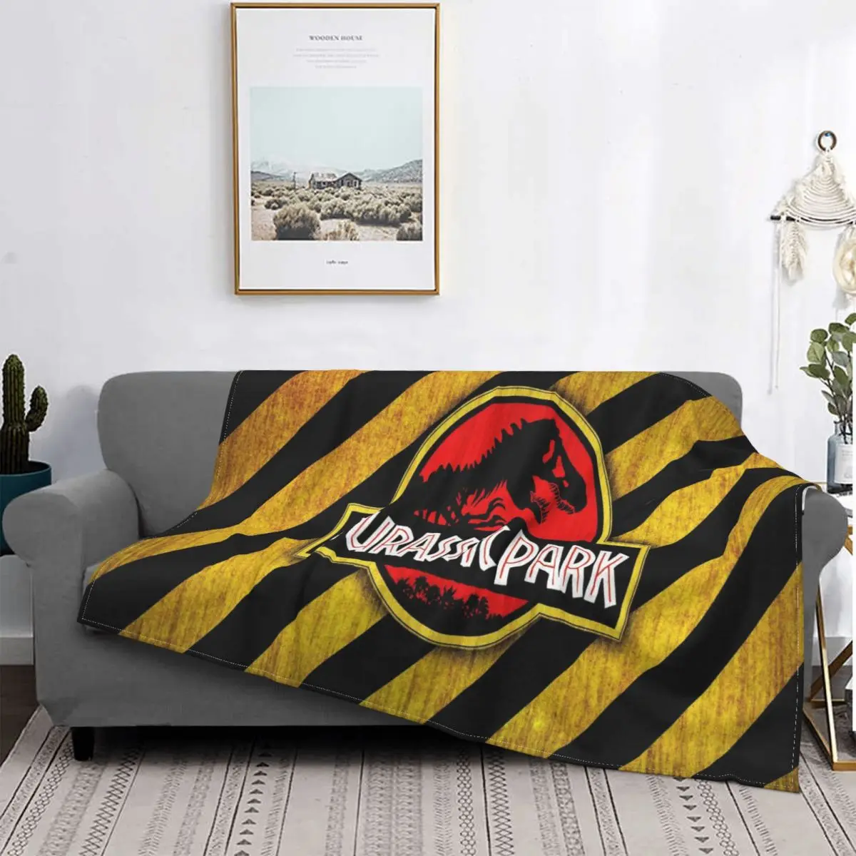 

Dinsaur Jurassic Park Blankets Fleece Spring/Autumn Multifunction Warm Throw Blankets for Sofa Bedroom Quilt