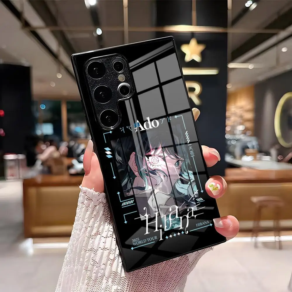 Фото Чехол для телефона Ado Kyogen X Uta для Samsung S26 Ultra S25 Edge Ultra S23 S22 S21 S20 Ultra Plus S24 Fe A25, стеклянная крышка №4