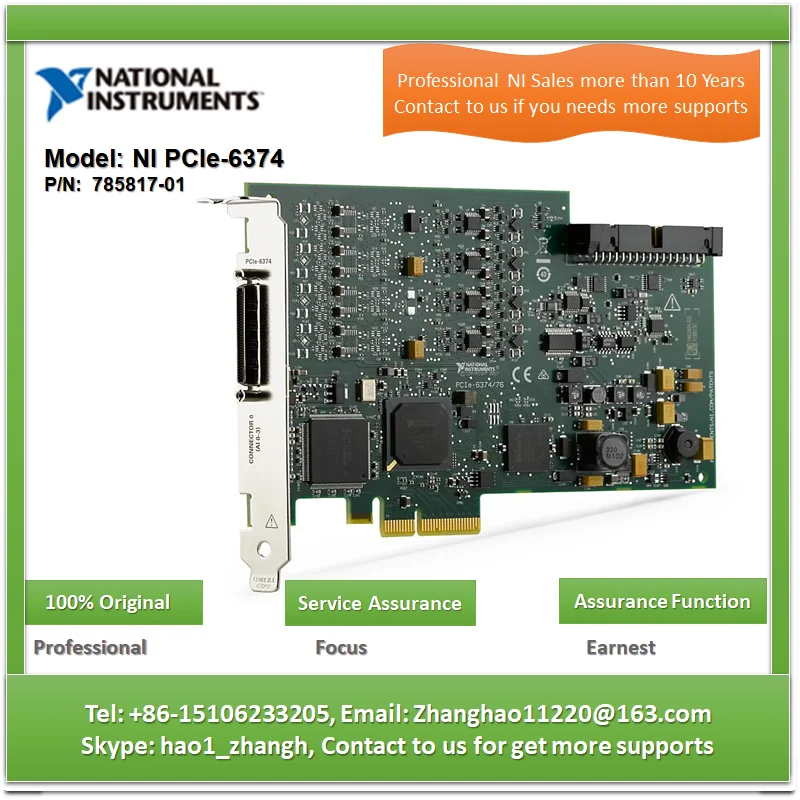 

NI PCIe-6374 785817-01 4 road AI (16, 3.5 MS/s/ch), AO 2 road, 24 road DIO, multifunction I/O devices, a synchronous sampling