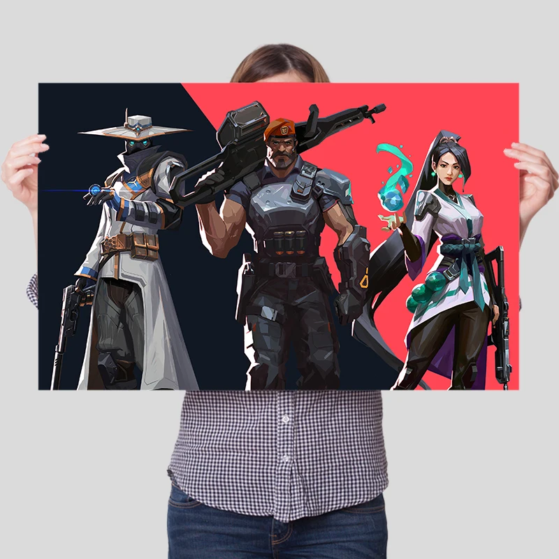 

Игровые плакаты Valorant, настенные наклейки, украшения, игры для киберспорта, фрески для Интернет-кафе, кафе, спальни, подвесная бумага