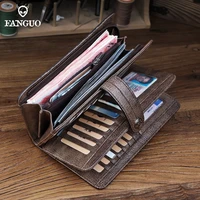 genuine leather womens clutch wallet large capacity card slot phone holder money bag handbag clutch coin purse for female