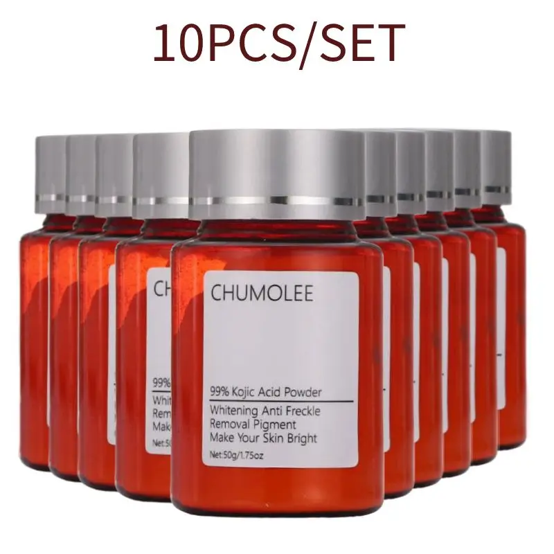 

10PCS Chumolee Kojic Acid Powder Whitening Face Cream Remove Melasma Dark Spots Moisturizing Anti-Aging Firming Skin Care