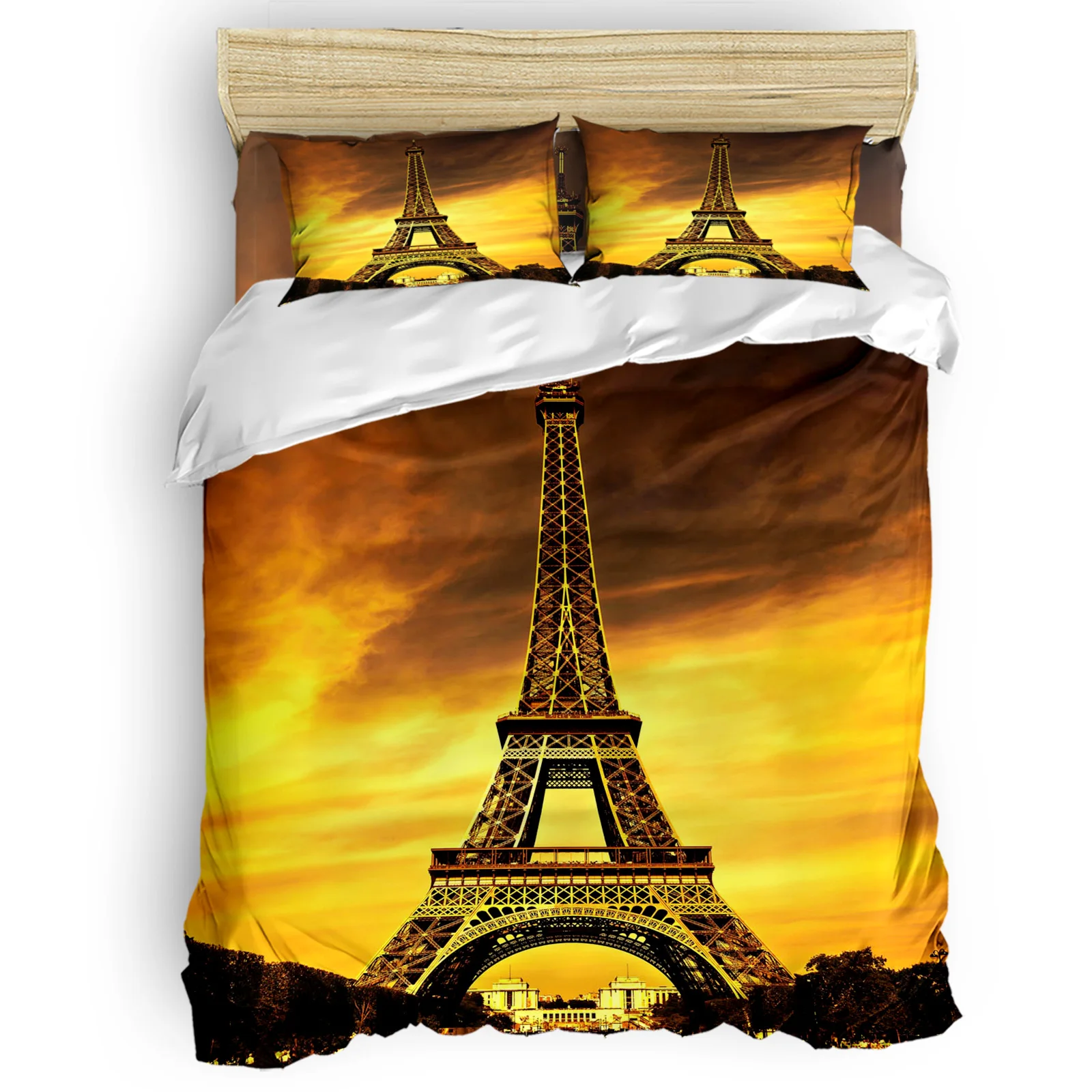 

Tower Sky Sunset Sun Twilight City Yellow Black Comfortable Household Goods Bedroom Bed Luxury Duvet Cover 2/3/4 Pieces