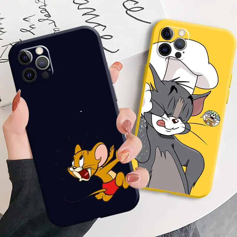 

Cute Jerry Tom Phone Case For Cover iPhone Xr 6 6s 8 Plus X Xr Xs 11 12 13 Max Pro Mini SE 2020 7 7P Pxqu Cute Protective