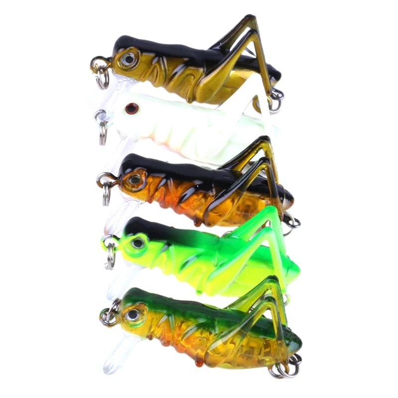 

5Pcs/Box Artificial Fishing Lures Luminous Locust Grasshopper Insect Fishing Lures Baits