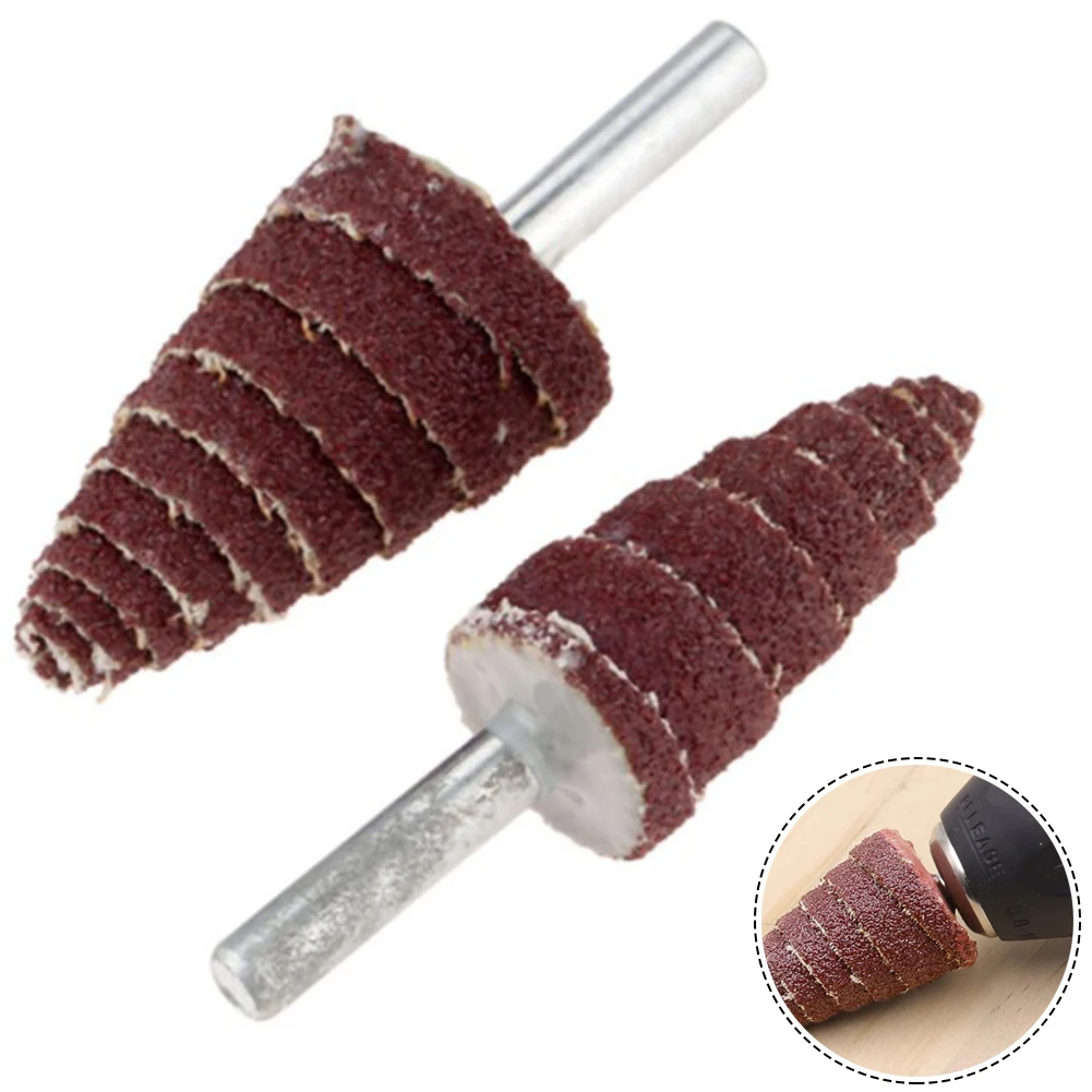 

1PC 3MM Shank 80 Grit Tapered Cone Grinding Head Sandpaper Flap Wheels Polishing Sanding Tools For Drill Wheel Conical Abrasive