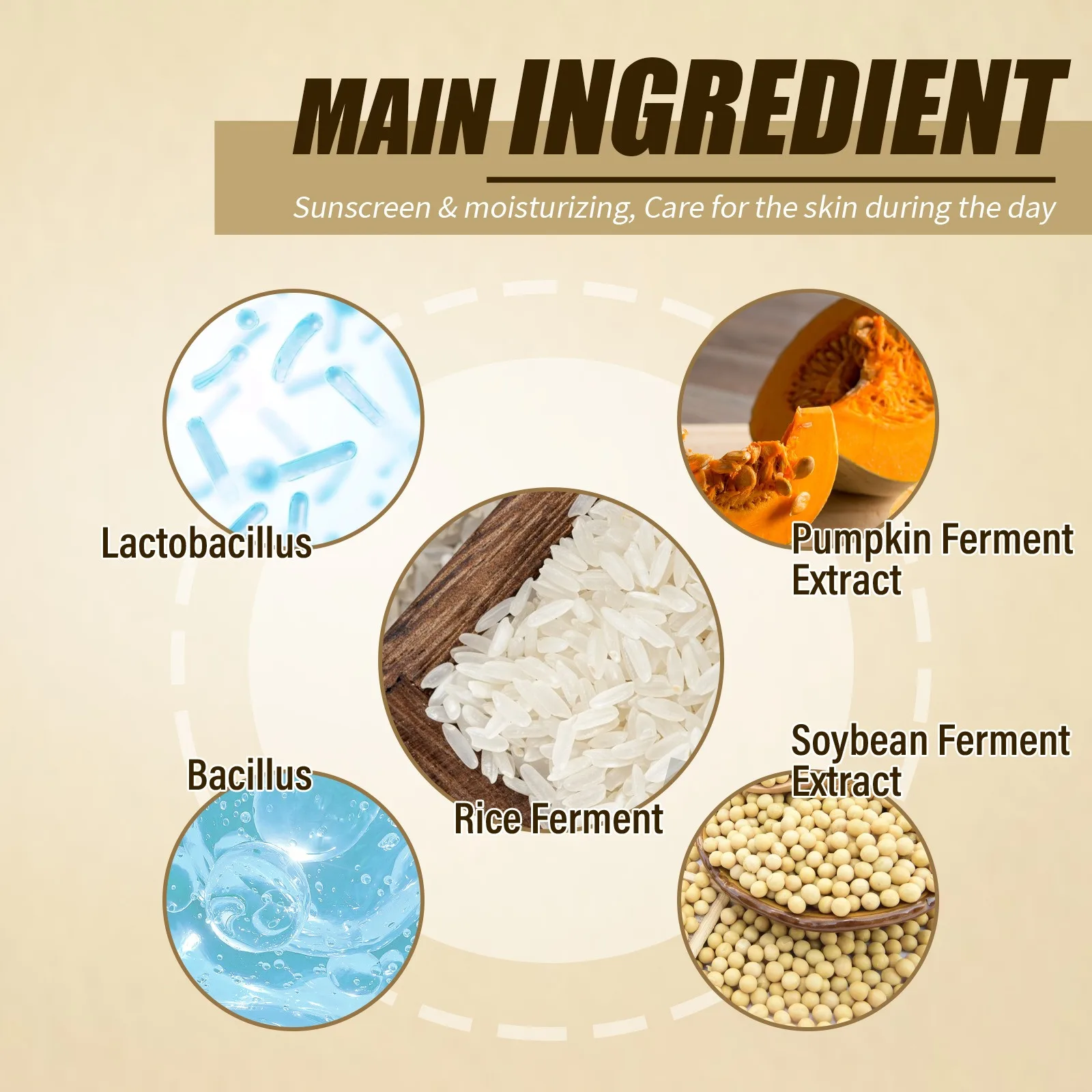Корейский рисовый пробиотик солнцезащитный крем облегчение солнца SPF 50+ высокая