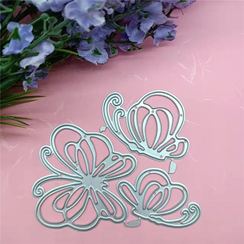 

2022 New hree butterflies Metal Cutting Dies Scrapbook Die Cuts Album Embossing Stencil Card Crafts Blade Punch Mold Template