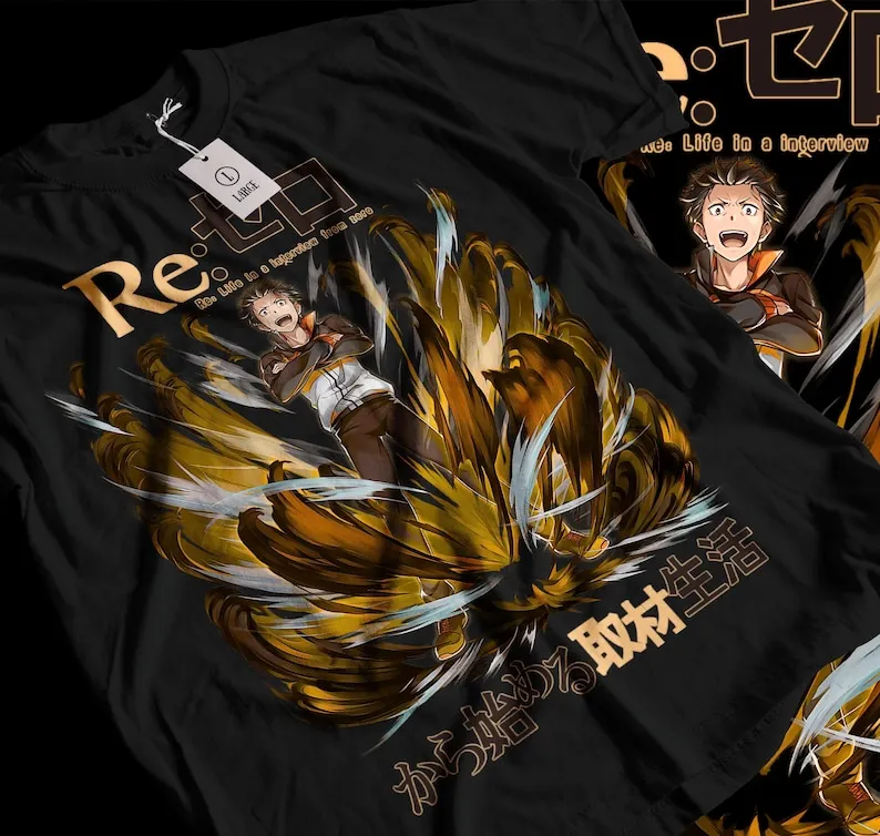 Рубашка Re:Zero футболка Re Zero Emilia Ram Subaru японский манга с аниме Waifu Kawaii уличная одежда