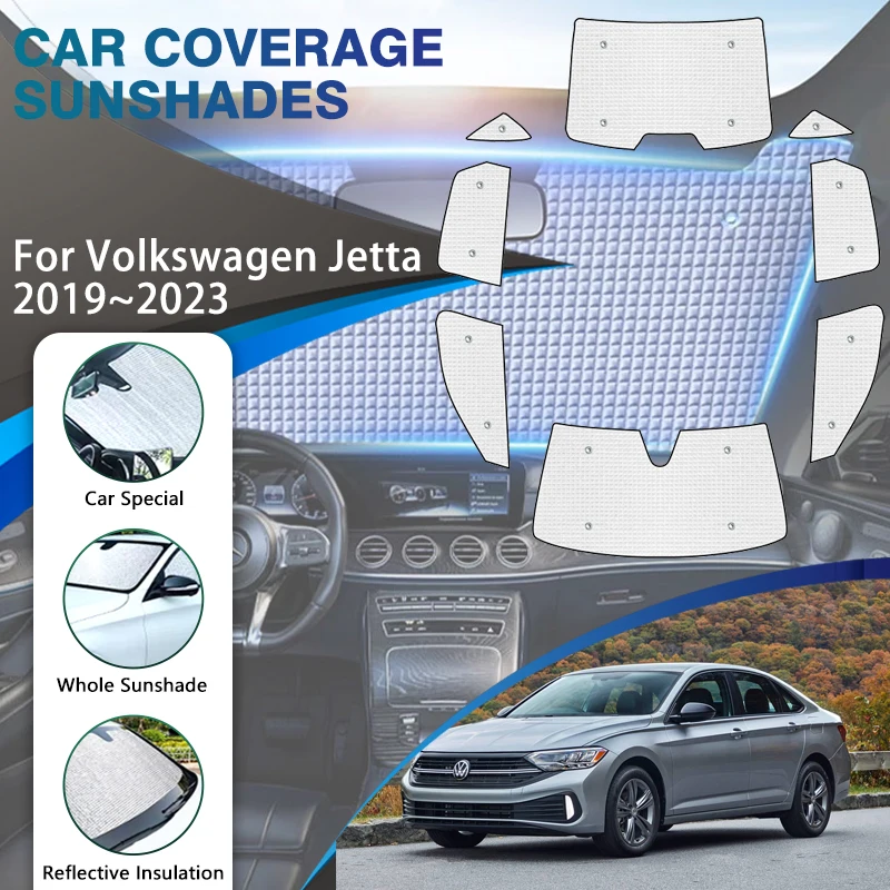 

Full Covers Sunshades For Volkswagen VW Jetta A7 Mk7 2019 2020 2021 2022 2023 LWB Sun Protecti Visor Windshields Car Accessories