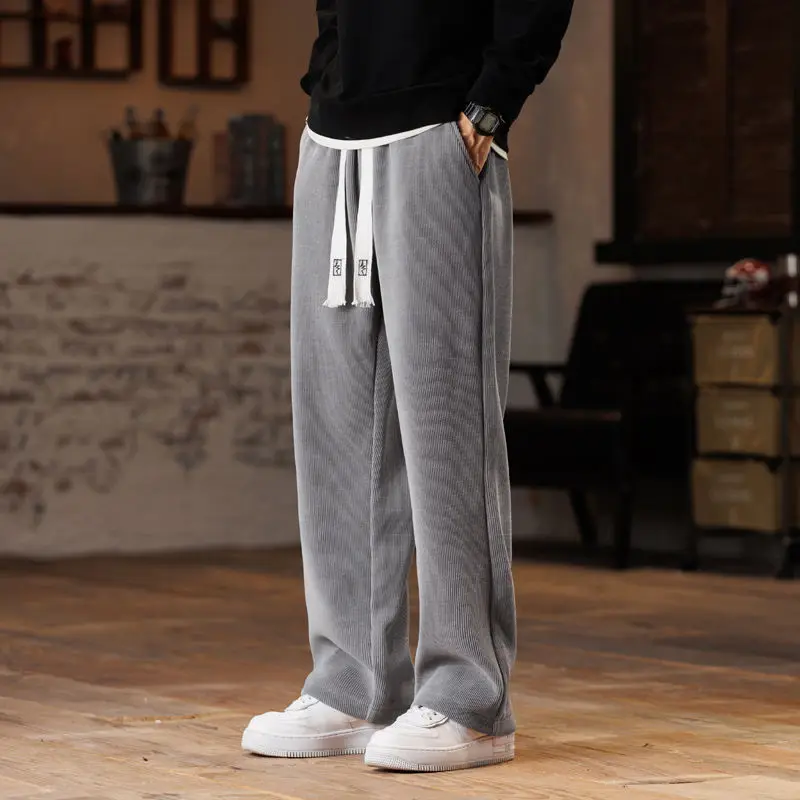 2023 New Spring Autumn Fashion Casual Pants Men's Workwear Long Pants Men's High Quality Drawstring Loose Trousers Male V81