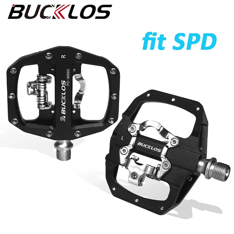 

Mountain Bike Pedals Fit SPD Lock Flat Bicycle Pedal Clip for SPD Dual Purpose Self-locking Pedals Non-Slip Original Bike Pedal