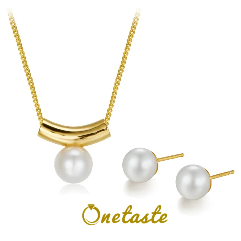 

Женский комплект из колье и серёг, из серебра 925 пробы, с натуральным жемчугом 8 мм