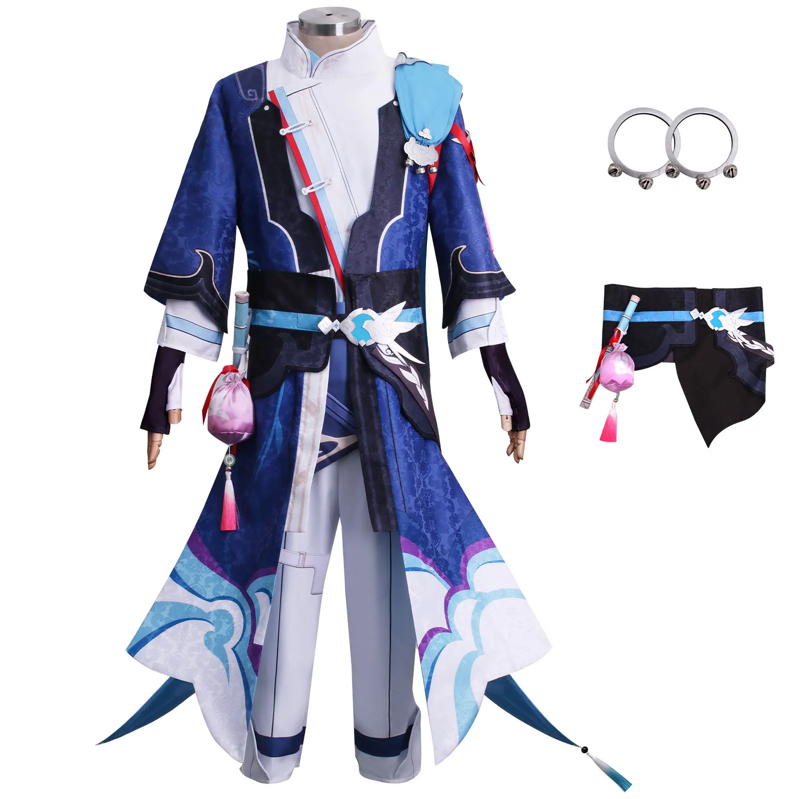 

Yanqing Cosplay Wig Costume Game Honkai Star Rail Costumes Swordsman Kendo Uniform Cloak Wig Halloween Carnival Paert Costume