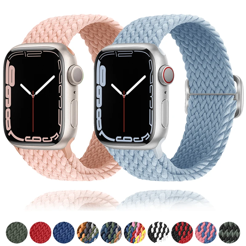 

Braided Solo Loop for Apple Watch Band 44mm 45mm 42mm 40mm 38mm 41mm Ultra 49mm Bracelet Correa Iwatch Series 8 7 3 5 SE 6 Strap
