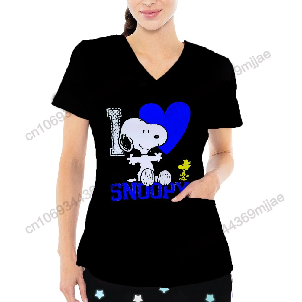 

Nurse Uniform Women Clothes Y2k Pockets V-neck Graphic T Shirts Womens Clothing Korean Streetwear Y2k Tops Woman Blouses Cropped