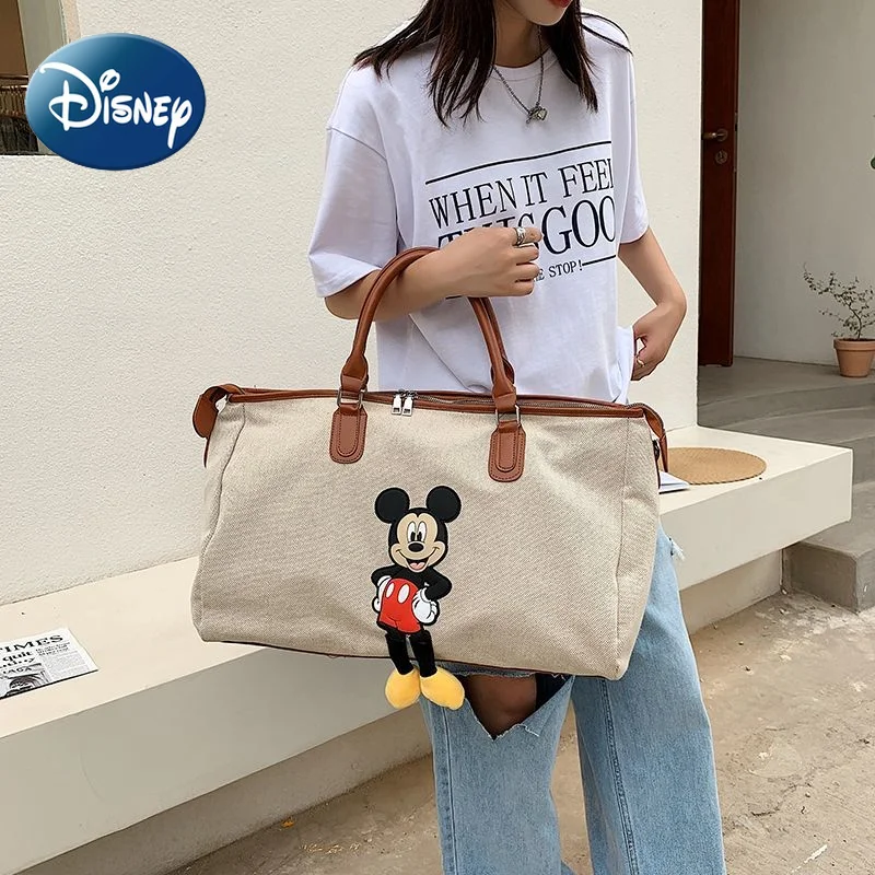 Disney Duffel Durable Travel Bag Mickey Mouse Excursion Canvas Trip Tote Large Capacity Fitness Carry on Luggage Free Shipping