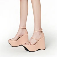 wedge sandals 2022 summer fashion high heels thick sole platform shoes for women large size pink peep toe womens sandals