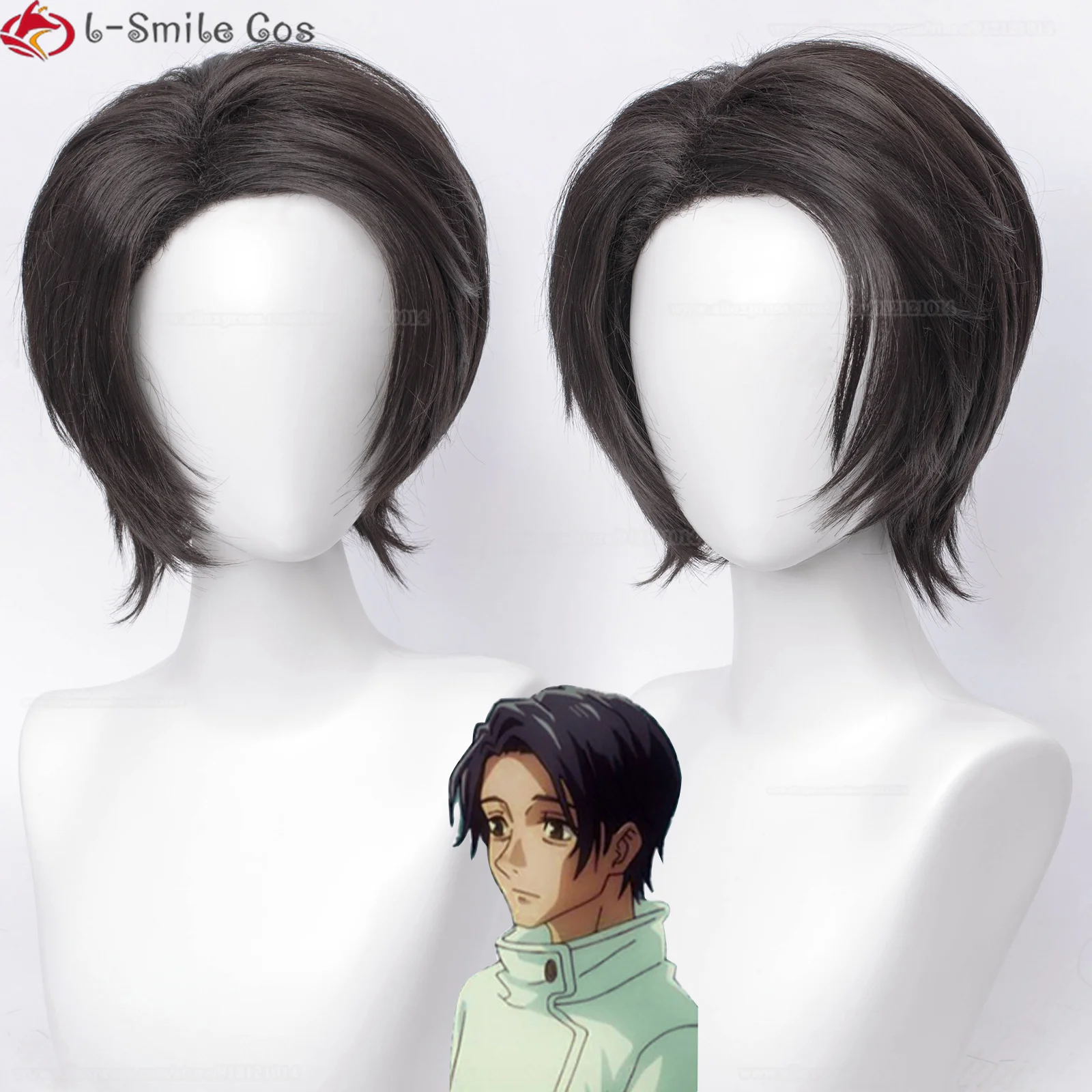 

Anime Jujutsu Kaisen Cosplay Yuuta Okkotsu Cosplay Wig Black Parting Yuta Okkotsu Heat Resistant Synthetic Hair Wigs + Wig Cap