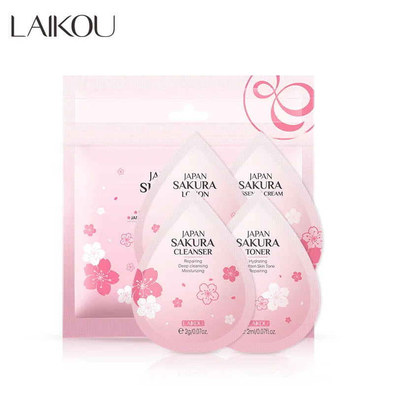 

LAIKOU 20pcs Facial Skin Care Set Sakura Facial Cleanser Collagen Cream & Lotion & Toner