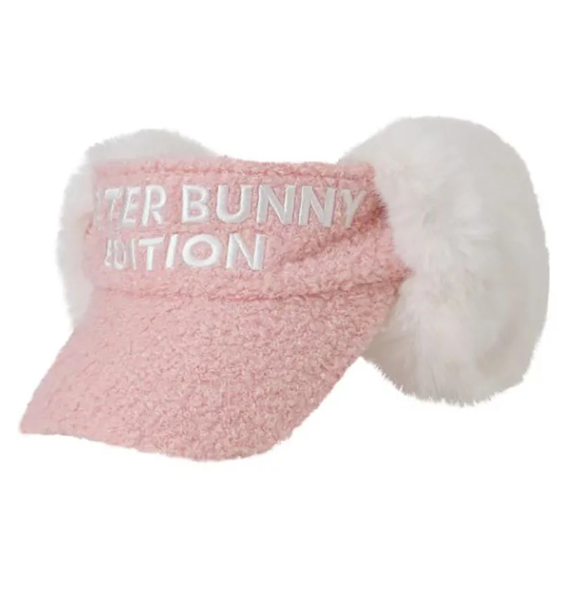 Golf cap winter woman lady hat thickened and piled warm earmuff hat autumn