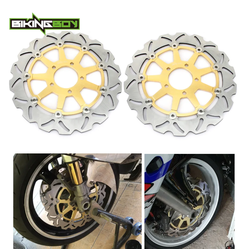 Передние тормозные диски BIKINGBOY роторы для GSXR 600 97-03 98 99 00 GSX-R 750 96-03 1000 01 02 GSX 1400 01-08 04 05