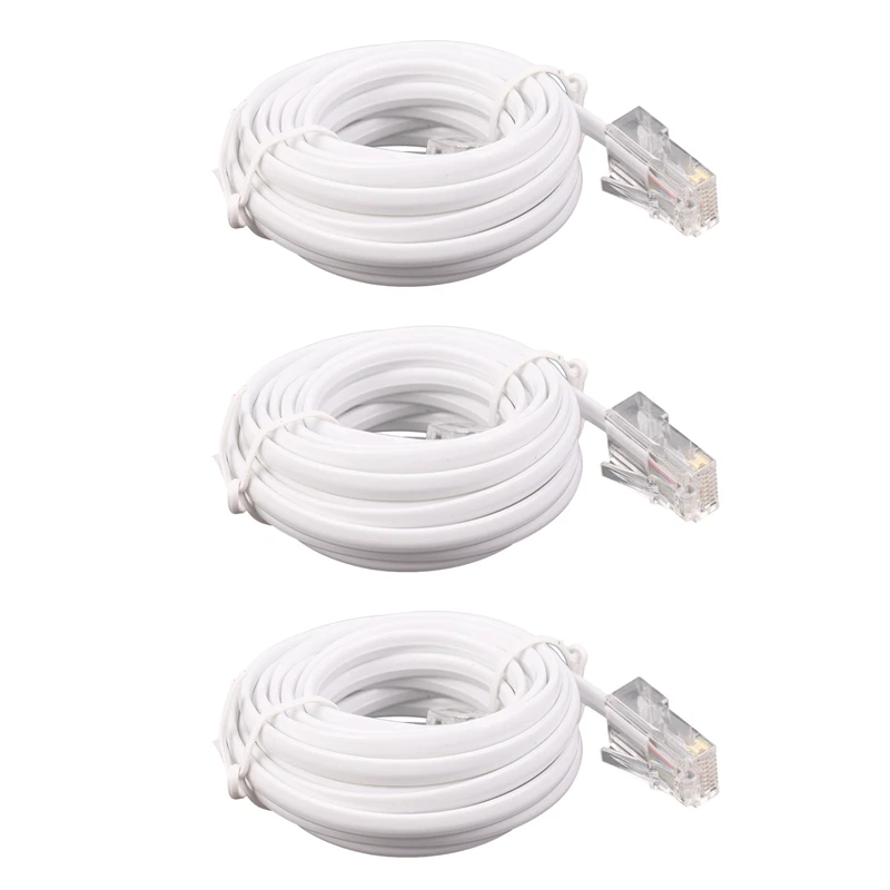 

3X RJ11 6P4C to RJ45 8P4C Modular Phone Internet Extension Cable 3 Meter