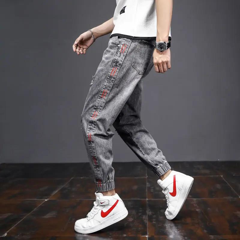 Весна 2022 Новинка модные уличные повседневные мужские Модные джинсы в Корейском