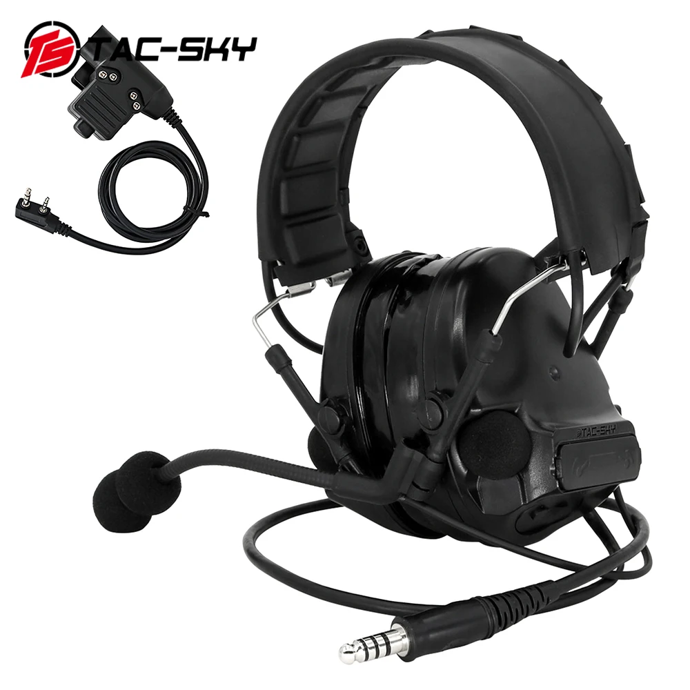 TS TAC-SKY COMTAC III Silicone Earmuffs Hunting Noise Cancelling Pickup Shooting Tactical COMTAC Headphones+PTT